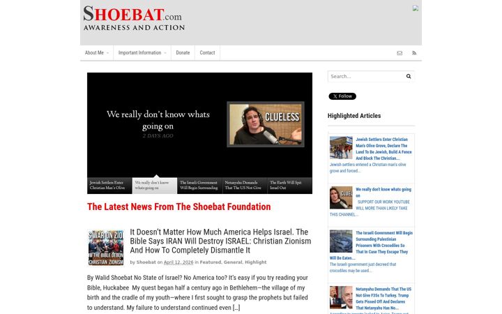 Screenshot of shoebat.com