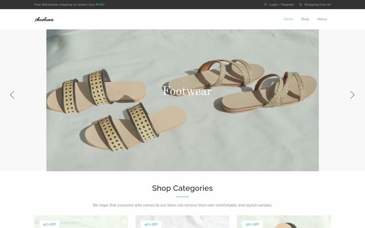 Screenshot of shoeluna.com