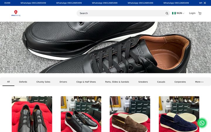 Screenshot of shoeplace.ng