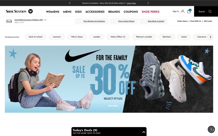 Screenshot of shoestation.com