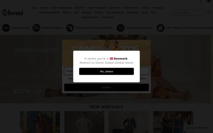 Screenshot of shomiofficial.com