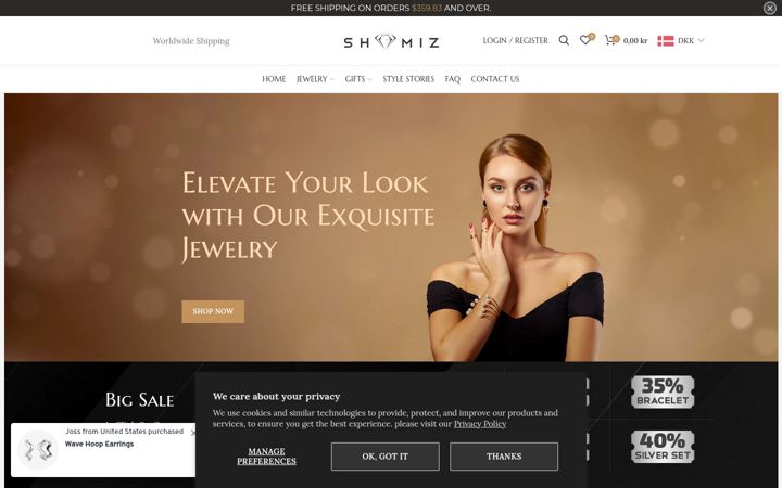 Screenshot of shomiz.com