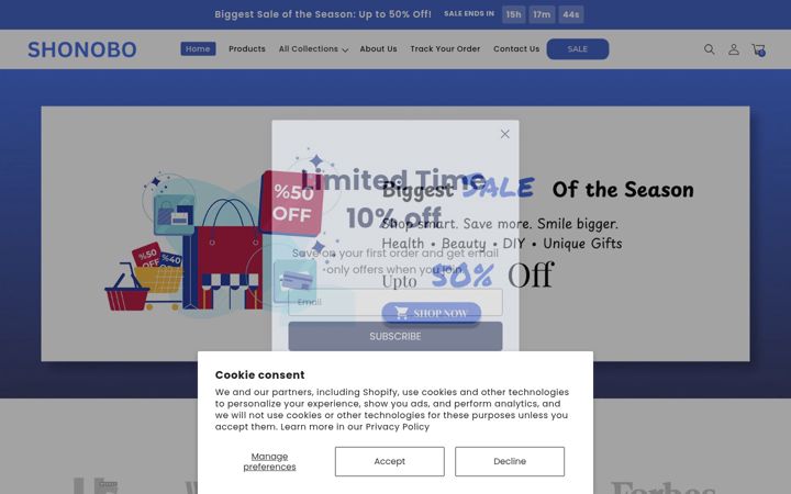 Screenshot of shonobo.com