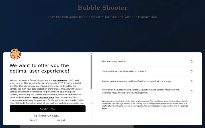 Screenshot of shooter-bubble.com