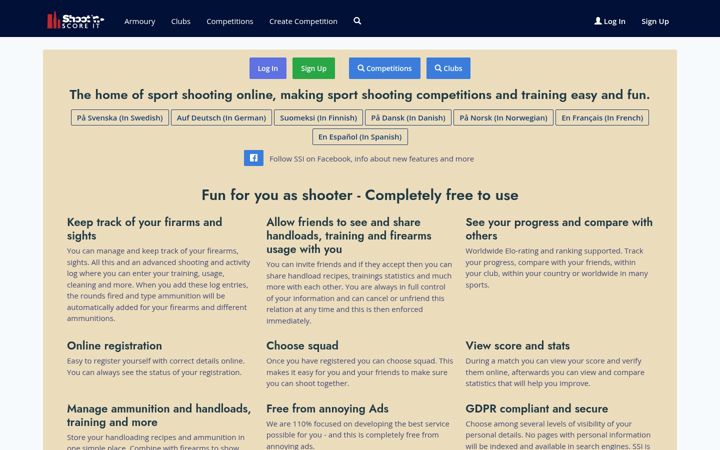 Screenshot of shootnscoreit.com