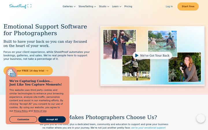 Screenshot di shootproof.com
