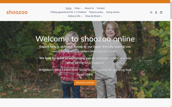 Screenshot of shoozoo.co.uk