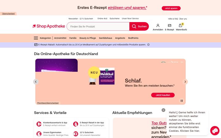 Екранна снимка на shop-apotheke.com