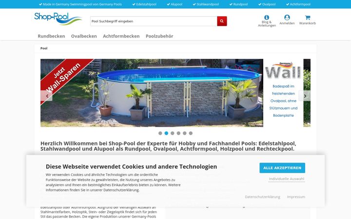 Screenshot of shop-pool.ch