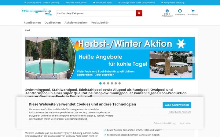 Screenshot of shop-swimmingpool.at