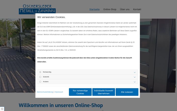 Captură de ecran a shop-zaunbau-oschersleben.de