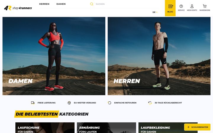 Screenshot of shop4runners.com