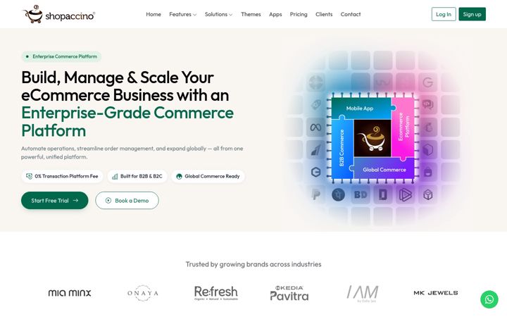 Screenshot of shopaccino.com