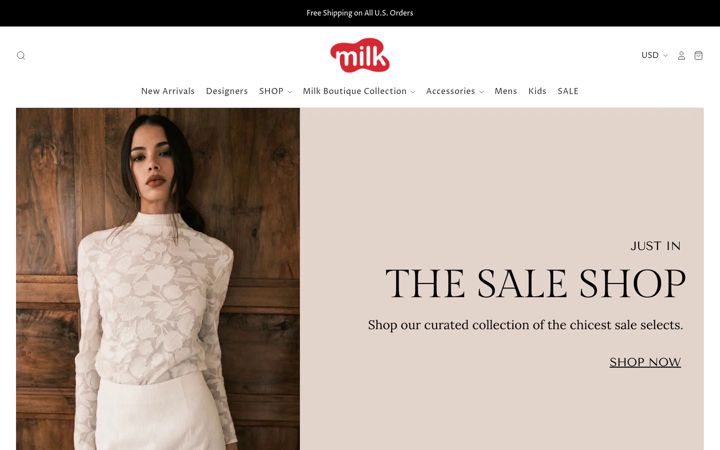 Screenshot di shopatmilk.com