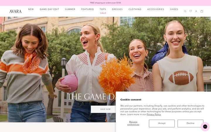 Screenshot of shopavara.com