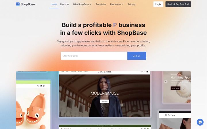 Screenshot of shopbase.com