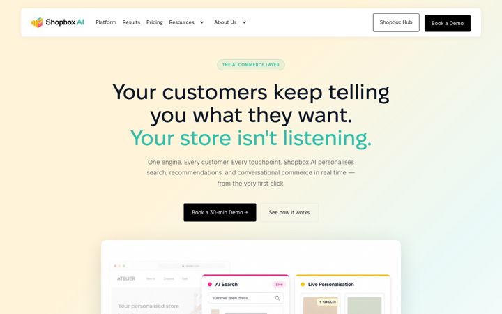 Screenshot of shopbox.ai