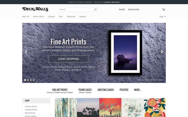 Screenshot of shopdeckthewallsart.com