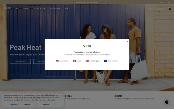 Screenshot of shopduer.com