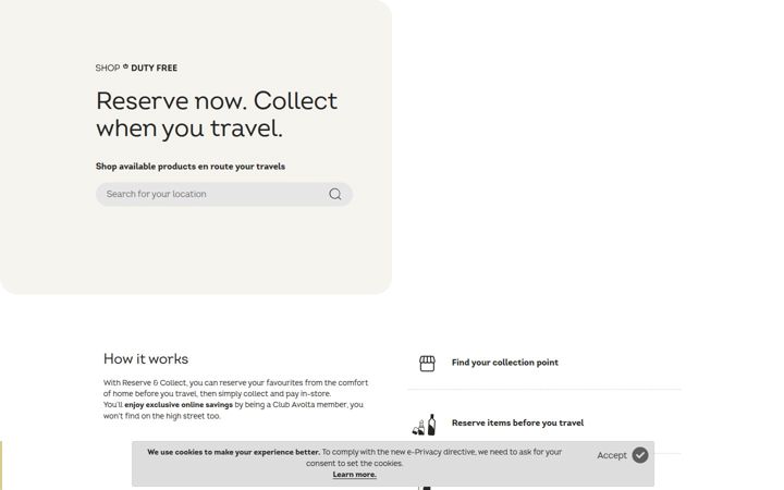 Screenshot of shopdutyfree.com