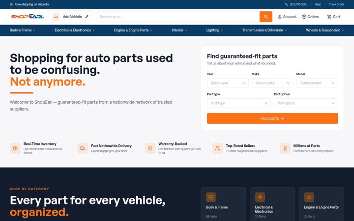 Screenshot of shopearl.com