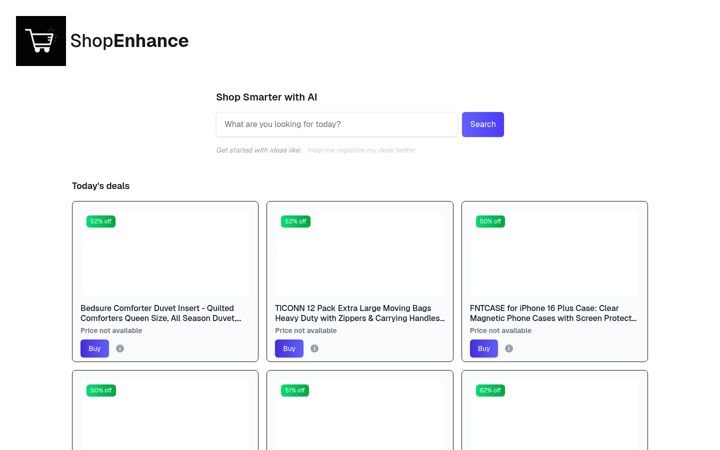 Posnetek zaslona shopenhance.com