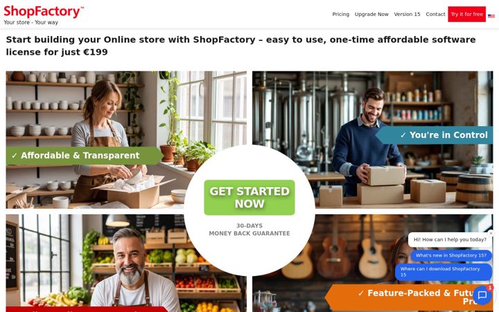 Screenshot of shopfactory.com