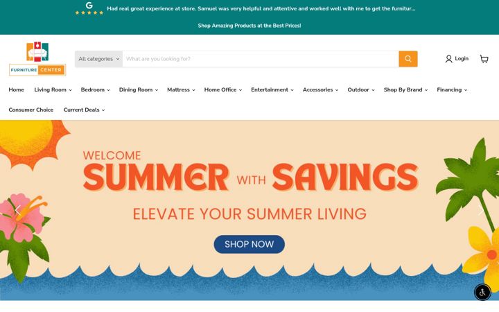Screenshot of shopfurniturecenter.com