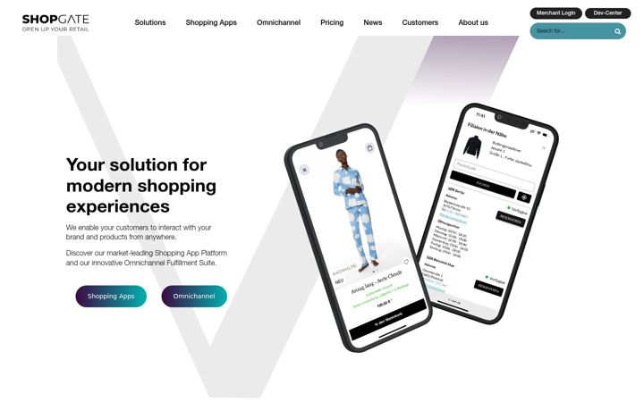 Screenshot of shopgate.com