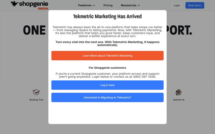 Screenshot of shopgenie.io