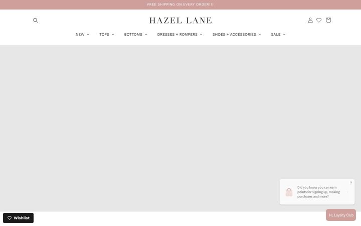 Screenshot of shophazellane.com