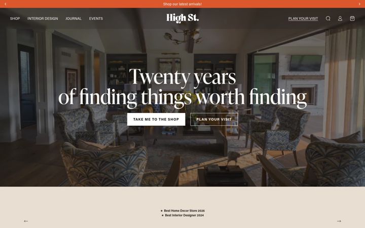 Screenshot van shophighst.com