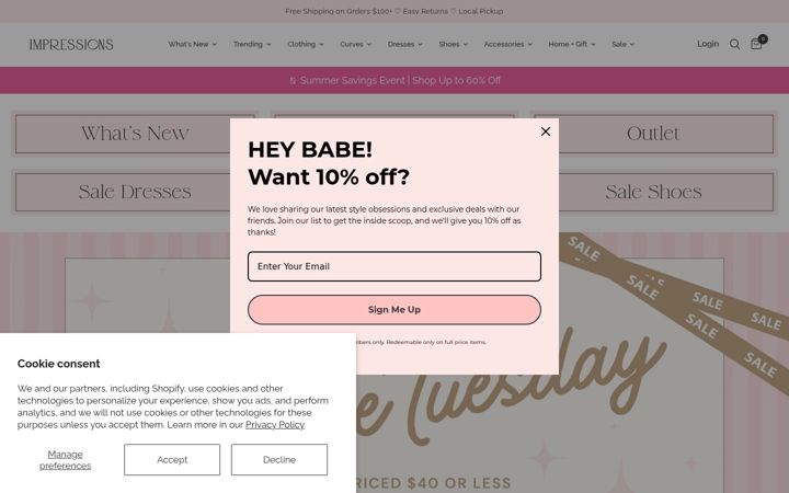 Screenshot of shopimpressions.com