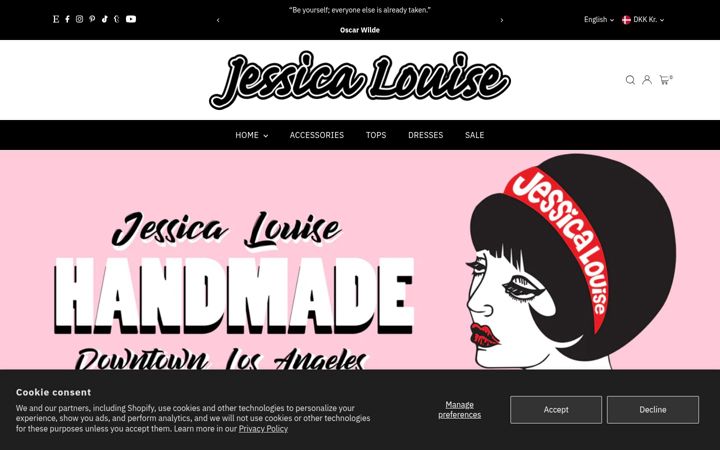 Screenshot of shopjessicalouise.com
