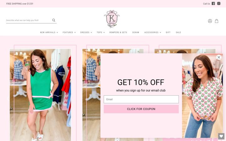 Screenshot of shopkimmys.com