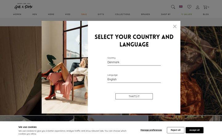 Screenshot of shoplikeyougiveadamn.com