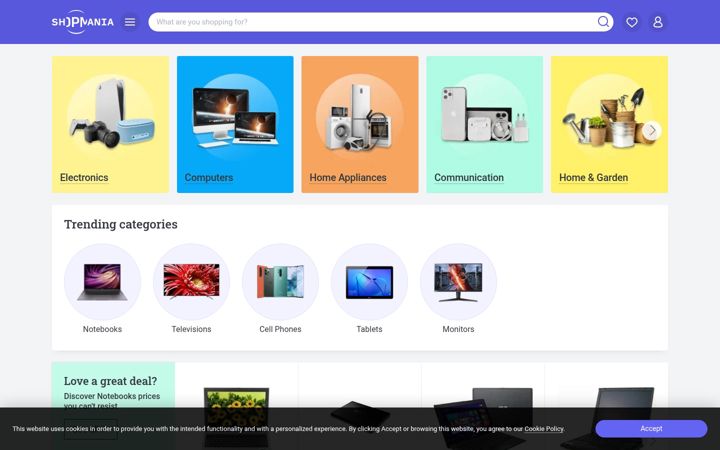 Screenshot of shopmania.com