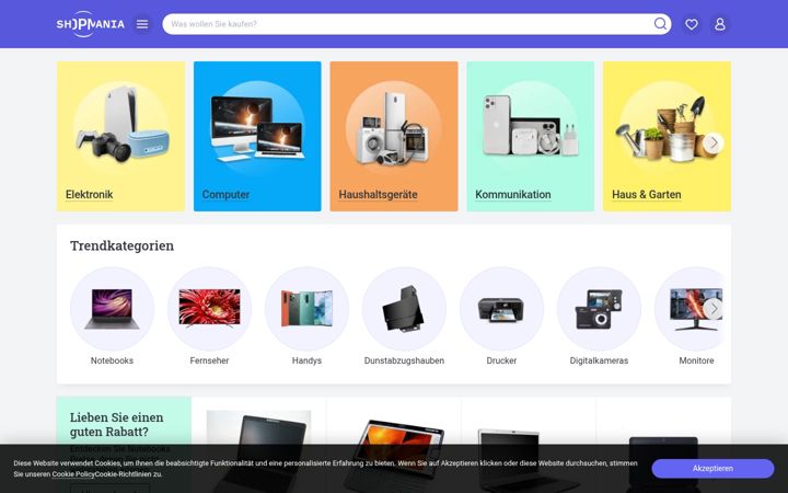 Screenshot of shopmania.de