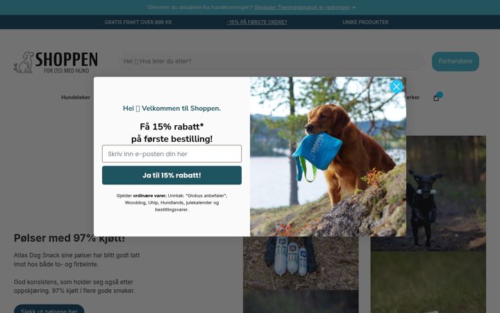 Screenshot of shoppen.no