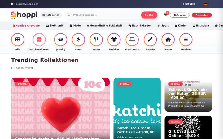 Screenshot of shoppiapp.de