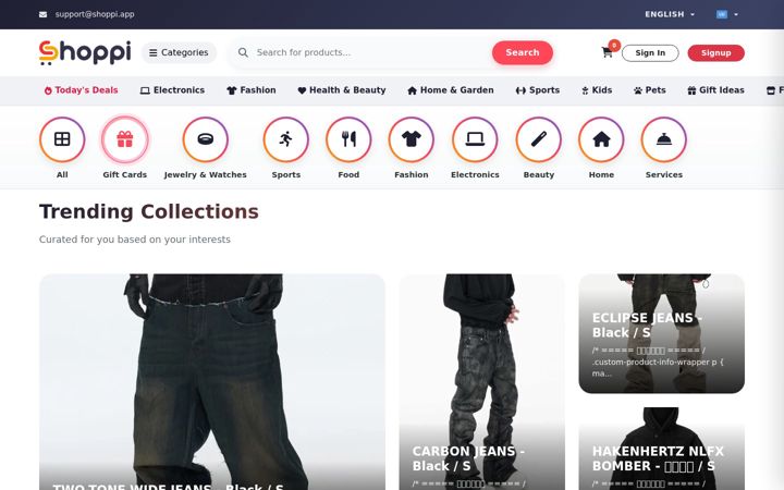 Screenshot of shoppiapp.eu