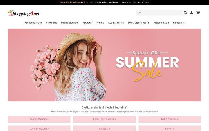 Screenshot of shopping4net.fi