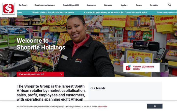 Screenshot of shopriteholdings.co.za