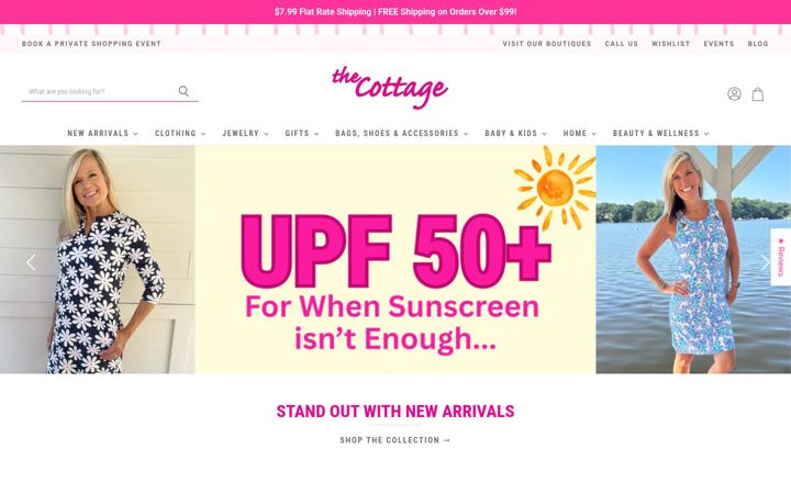 Screenshot of shopthecottage.com