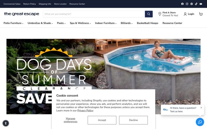 Screenshot of shopthegreatescape.com