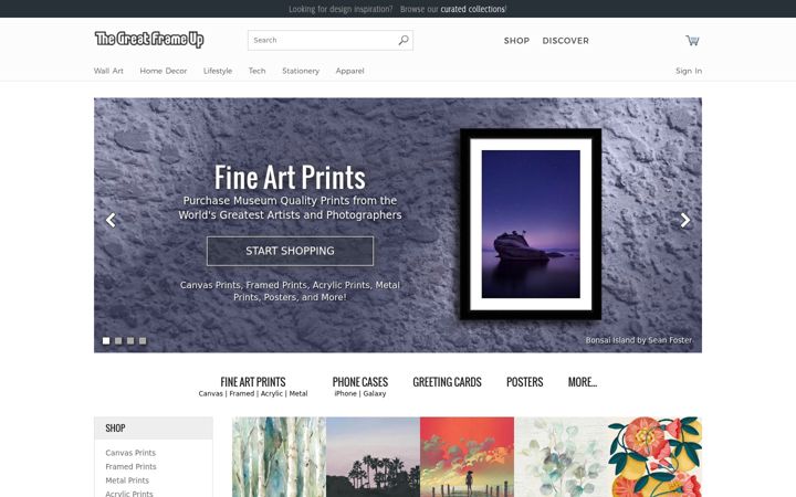 Screenshot of shopthegreatframeupart.com