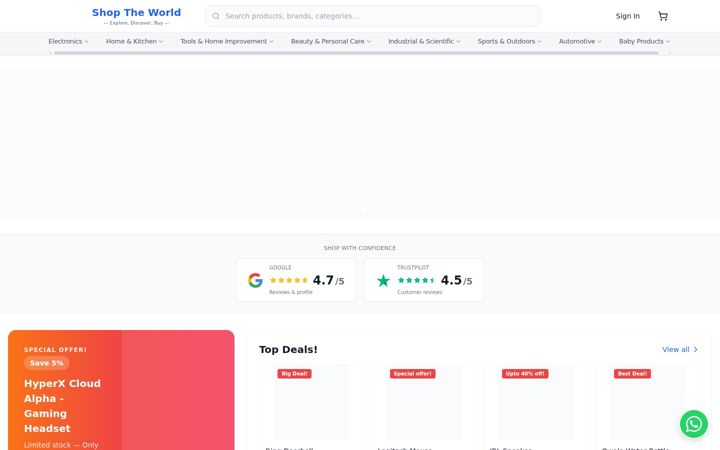 Screenshot of shoptheworld.mx