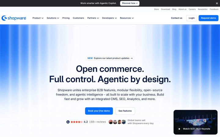 Screenshot von shopware.com