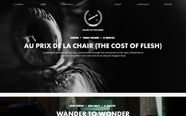 Screenshot of shortoftheweek.com