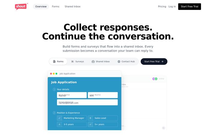 Screenshot of shout.com